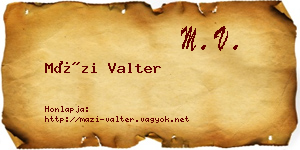 Mázi Valter névjegykártya